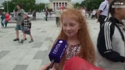 Family Parade held on the main square of Artyom